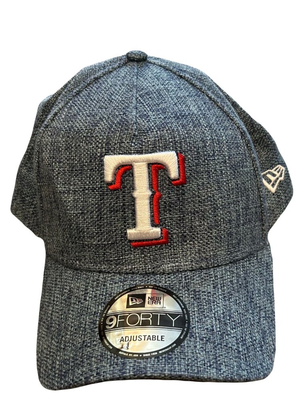NWT Texas Rangers New Era 9Forty Blue Hemp Logo Snapback Adjustable Hat